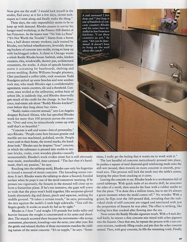 page 2 of article about Buddy Rhodes in December 1998 issue of This Old House magazine