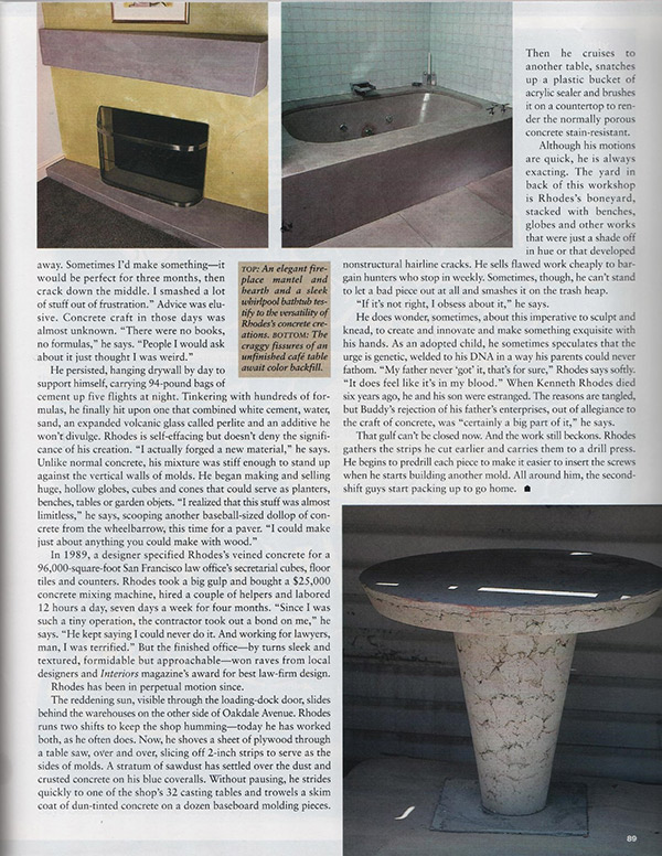 page 4 of article about Buddy Rhodes in December 1998 issue of This Old House magazine