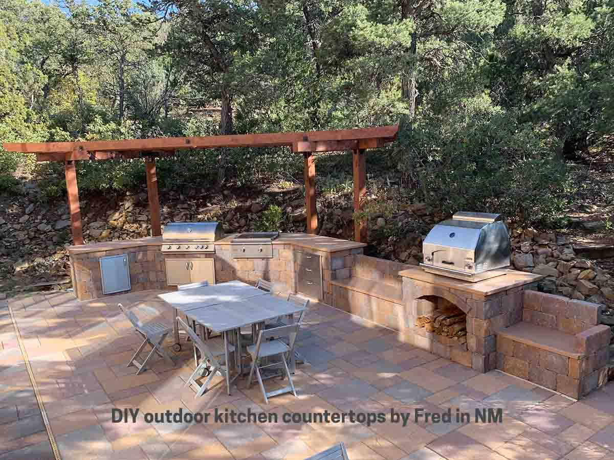 DIY concrete outdoor kitchen Fred