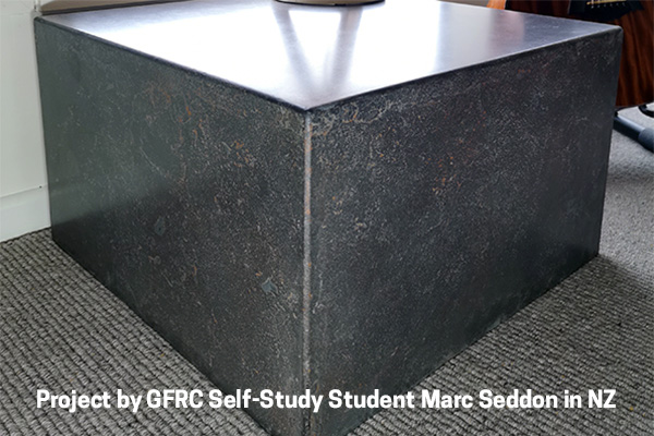 GFRC cube side table by Marc Seddon