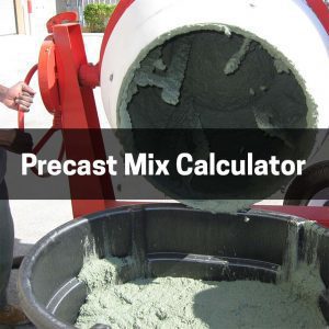 Precast Mix Calculator for concrete countertops