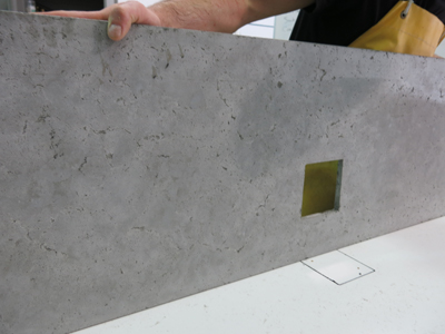 closeup of texture of gray concrete countertop