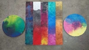 glazed concrete samples bright colors