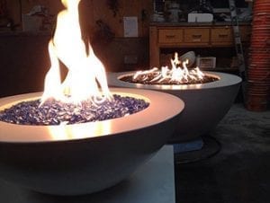concrete fire bowls by Diamond Finish Concrete in BC Canada