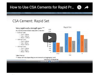 How to Use CSA Cement for Rapid Production