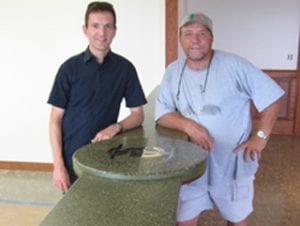 Jeff Girard Terry Wilson Grand Cayman with concrete bartop