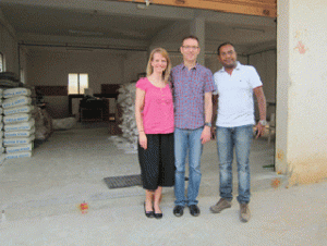 Lane Mangum Jeff Girard with Ajaay in India concrete shop