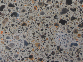 Decorative aggregate concrete countertops