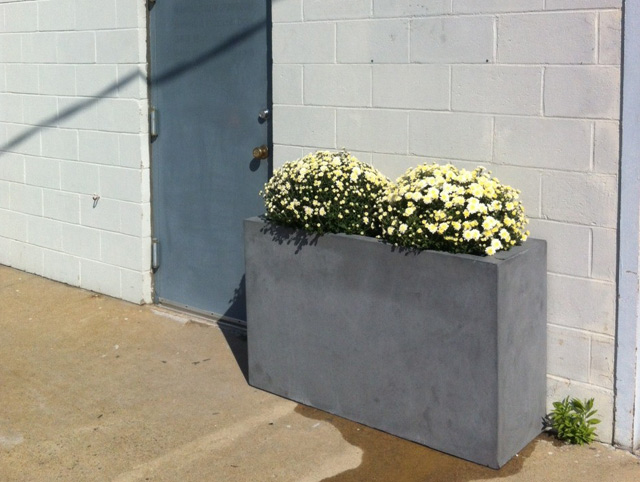 tall concrete planter by Zen Stoneworks