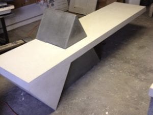 triangle concrete desk by Zen Stoneworks Small