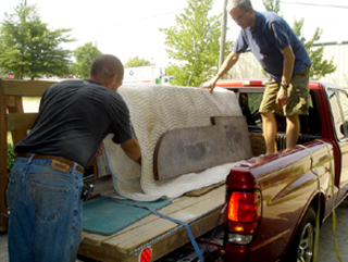 truck for installing concrete countertop slabs