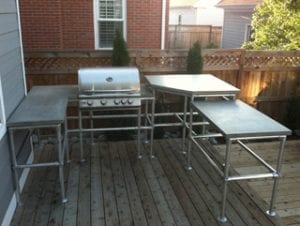 outdoor kitchen concrete countertop DIY