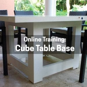 online training for how to make a concrete cube table base using GFRC