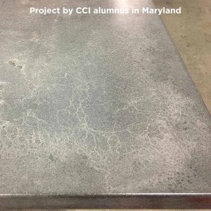 veined concrete sealed with Omega