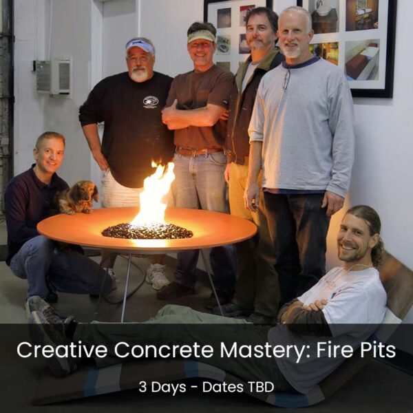 concrete countertop workshop fire pits