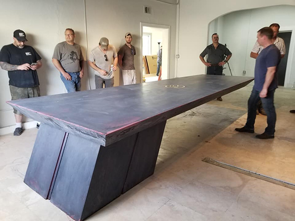 concrete conference table 11 foot floating cantilever