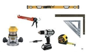 various tools used for construction