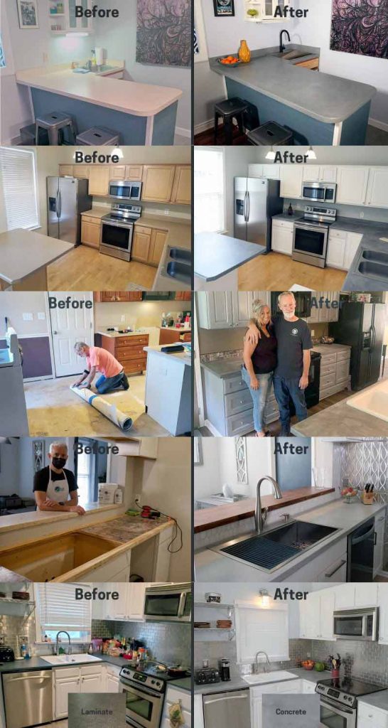Finale DIY Concrete Countertop System projects collage