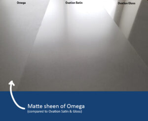 sheen of Omega vs Ovation concrete countertop sealer