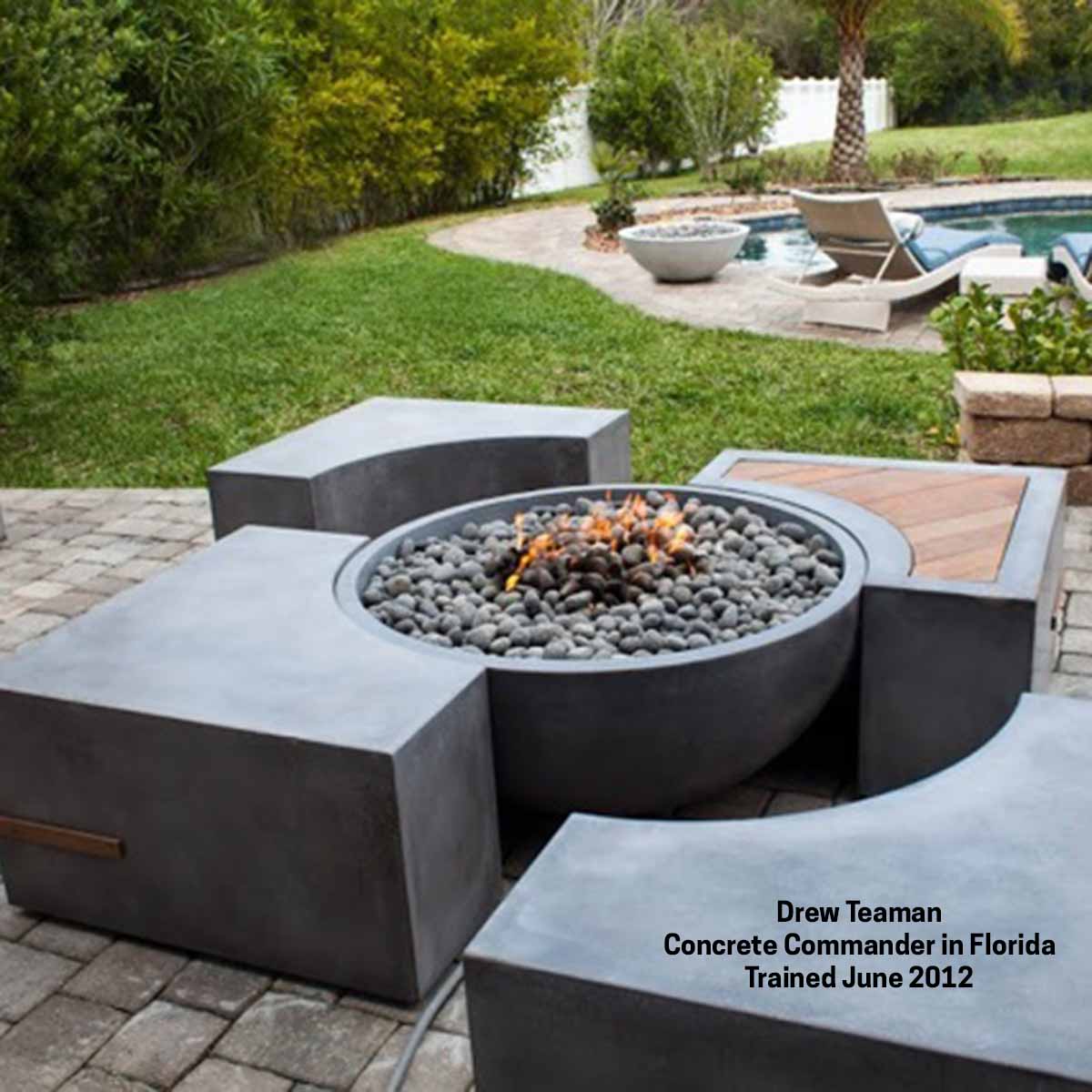 Outdoor furniture fire pit by Concrete Commander inFL