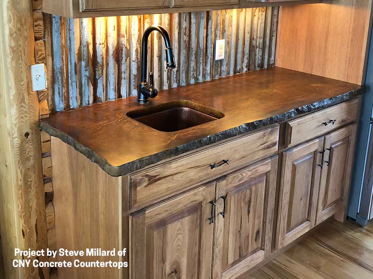 wood look concrete countertop bar sink Steve Millard CNY