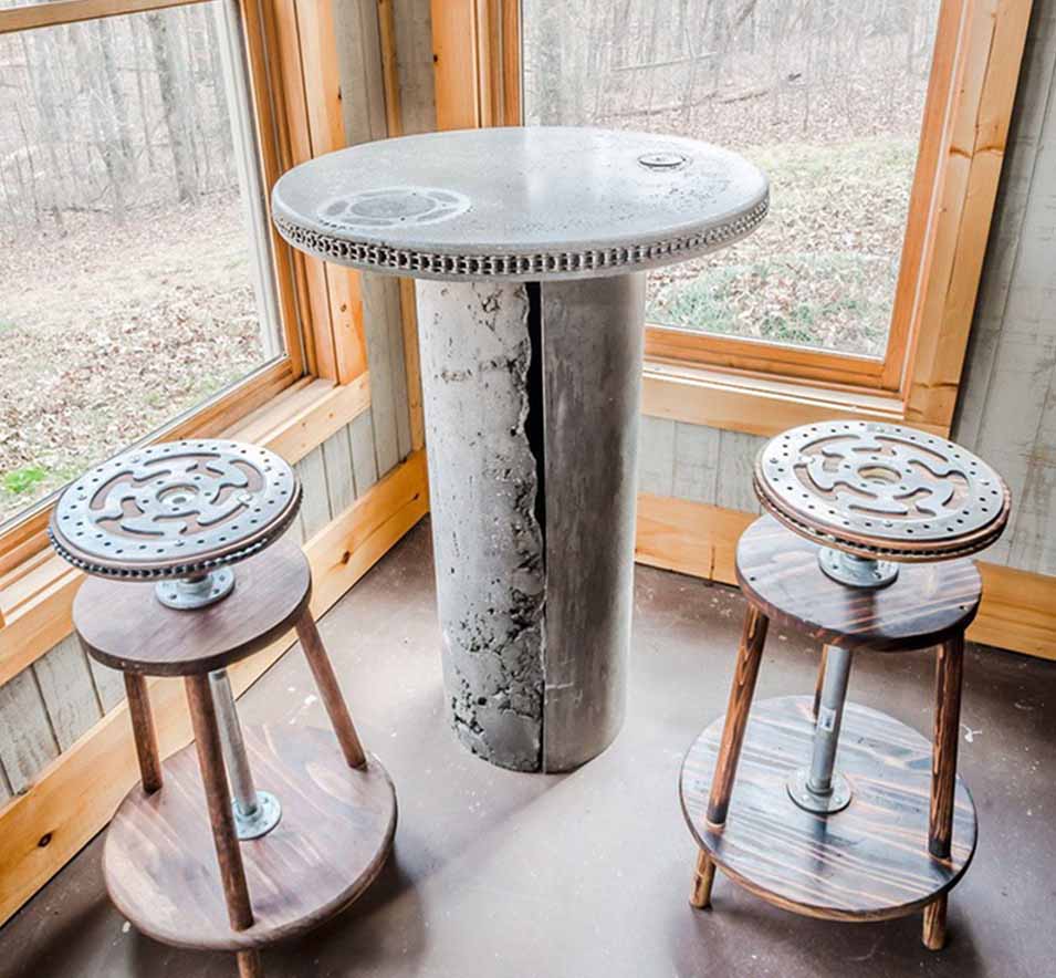 concrete wood metal furniture by Mike Hearn GA