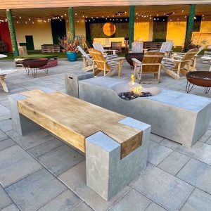 concrete-fire-table-wood-bench-Work-the-Concrete-Designs-Kentucky