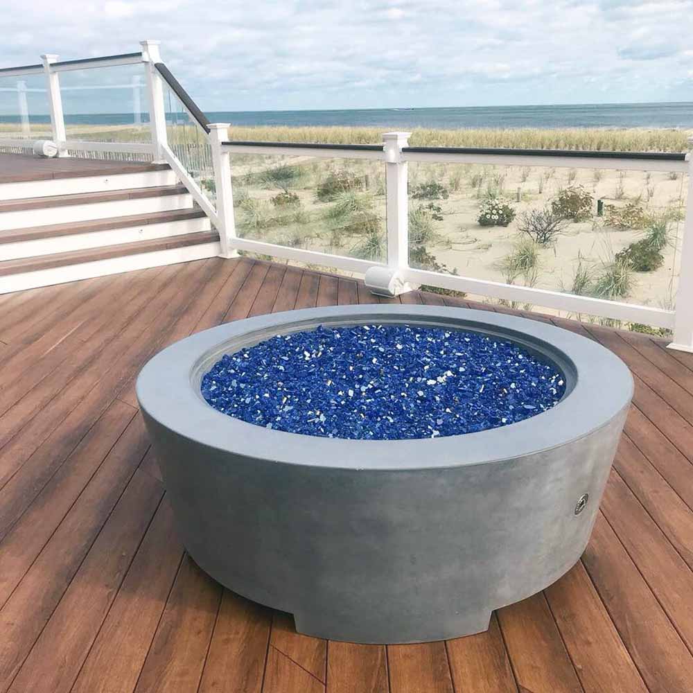 concrete-fire-bowl-blue-glass-beach-HardLife-Products-NJ