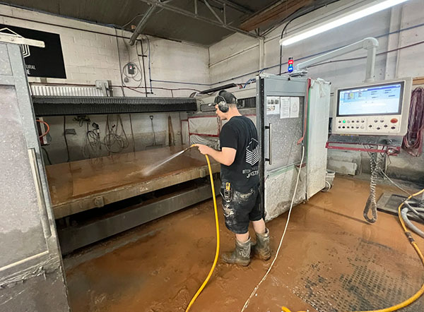 CNC machine used for concrete at Johnstone Beton in Quebec