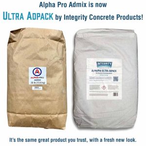 Alpha Pro Admix is now Ultra Adpack by Integrity Concrete Products