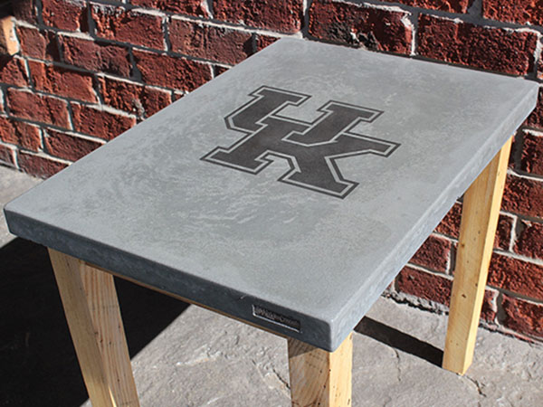 concrete table with University of Kentucky logo