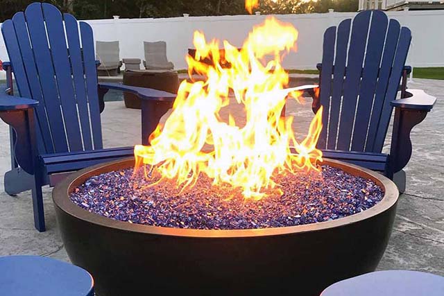 concrete-fire-bowl-blue-Adirondack-chairs-HardLife-Products-NJ