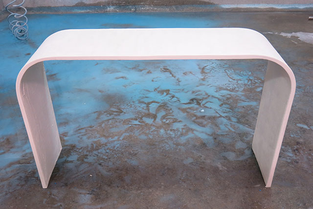 curved concrete bench GFRC