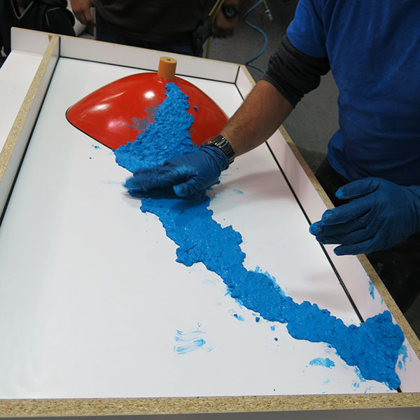 placing terrazzo gfrc face coat