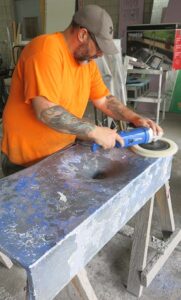 Polishing with rotary polisher